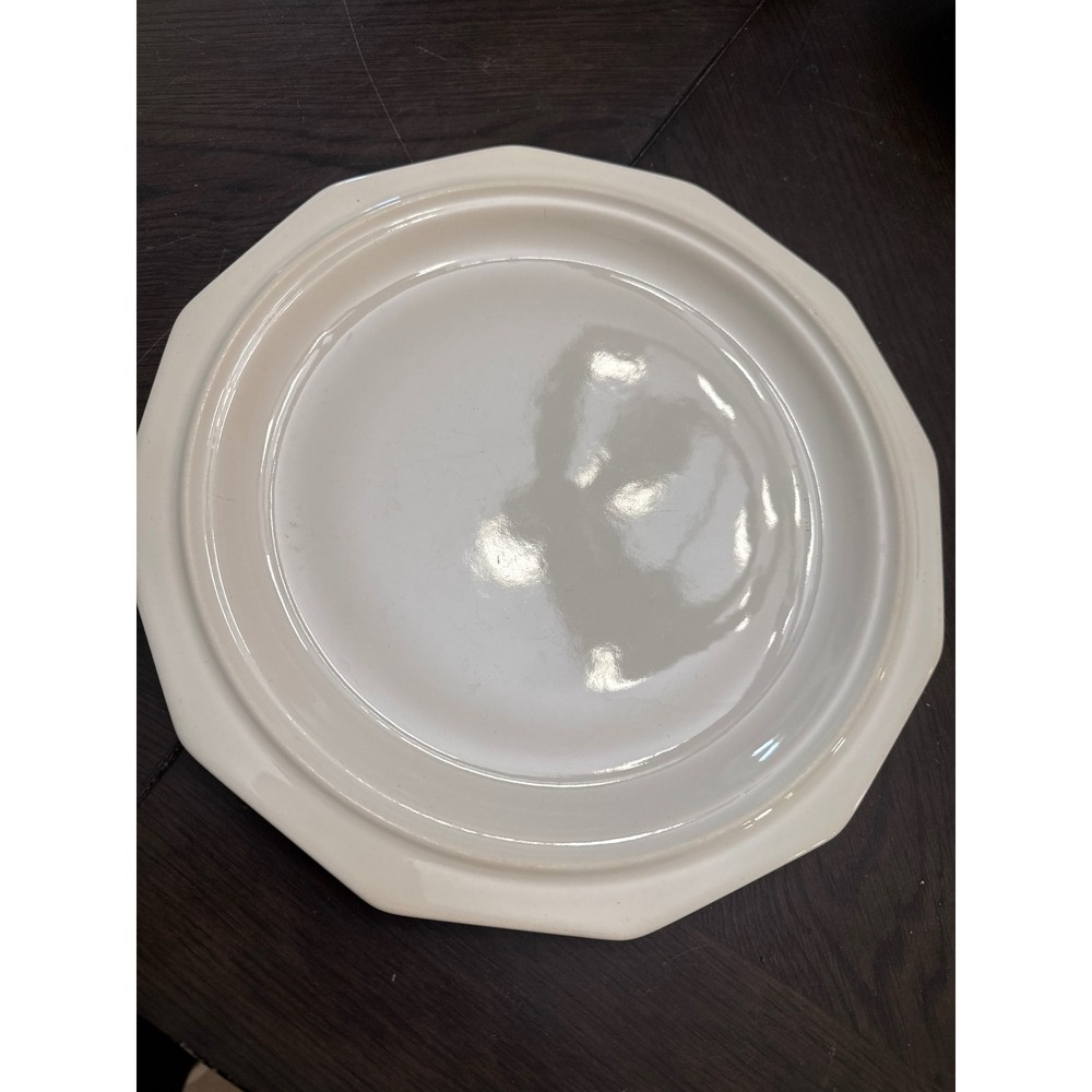Pfaltzgraff Heritage White Dinner Plate Octagonal Stoneware 10.25 Inch Vintage
